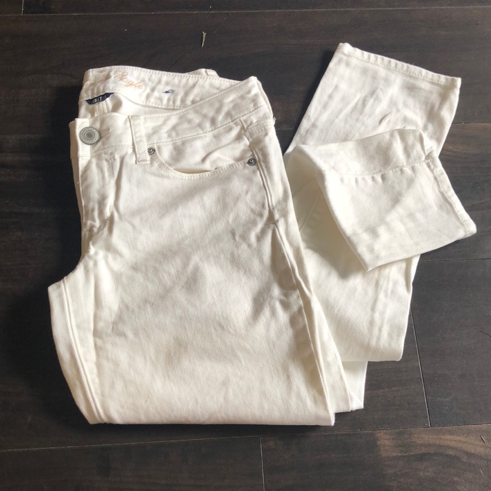 AE White Denim Skinny Jeans